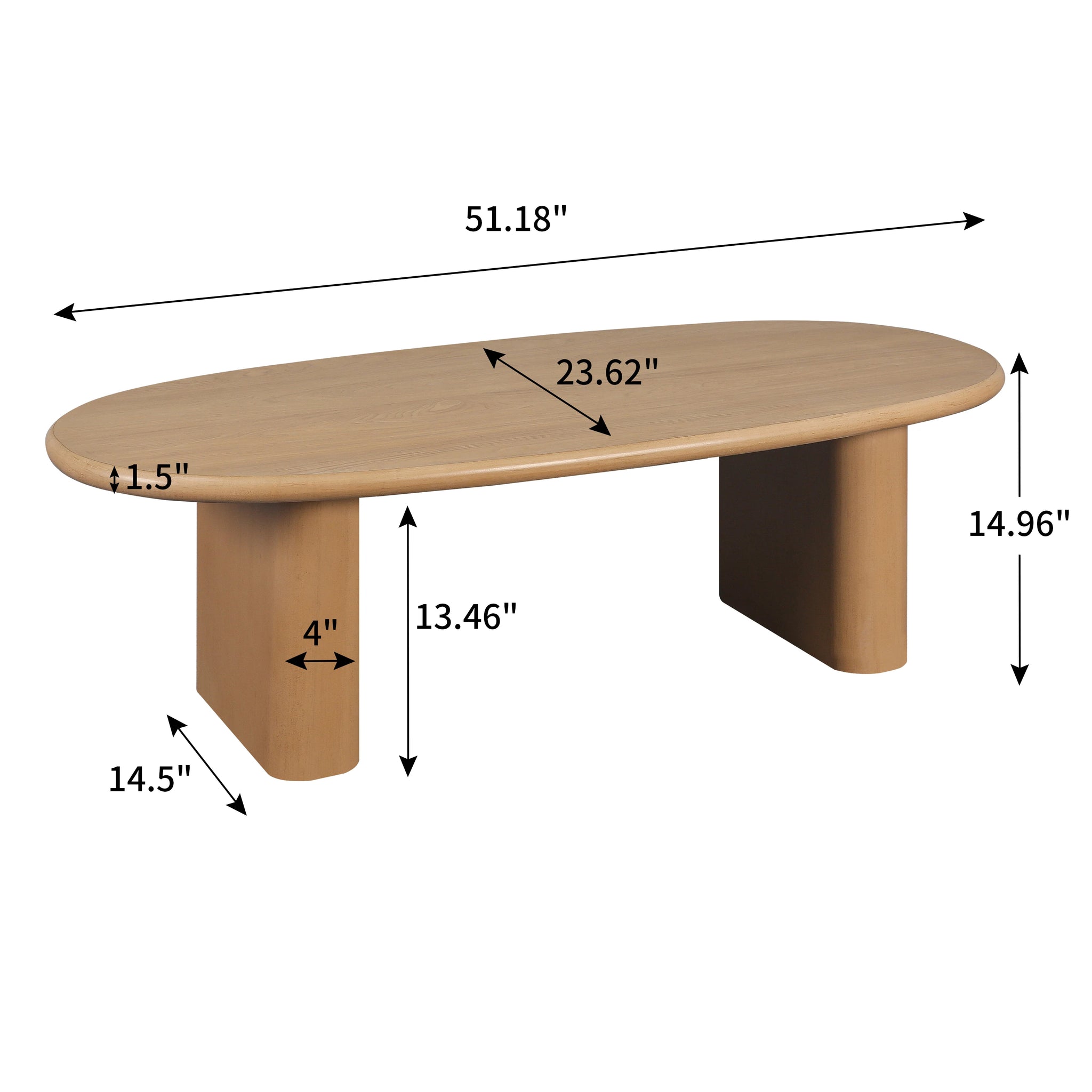 Natural Wood Coffee Table Wooden Side Table IN USA.