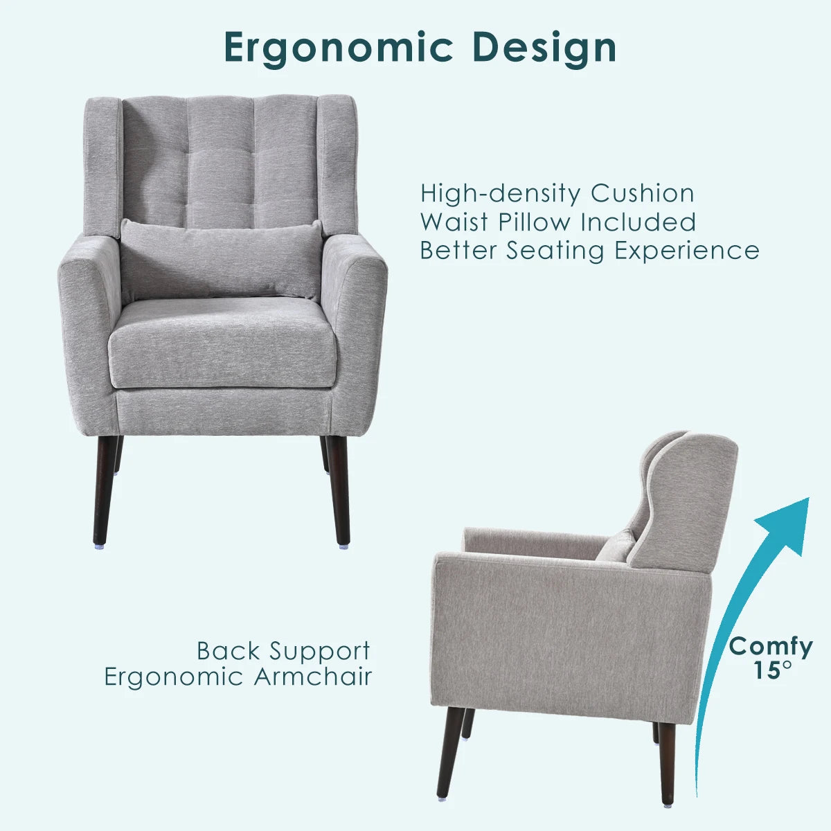 Modern Accent Chair,Chenille Arm Chair Living Room,in USA.