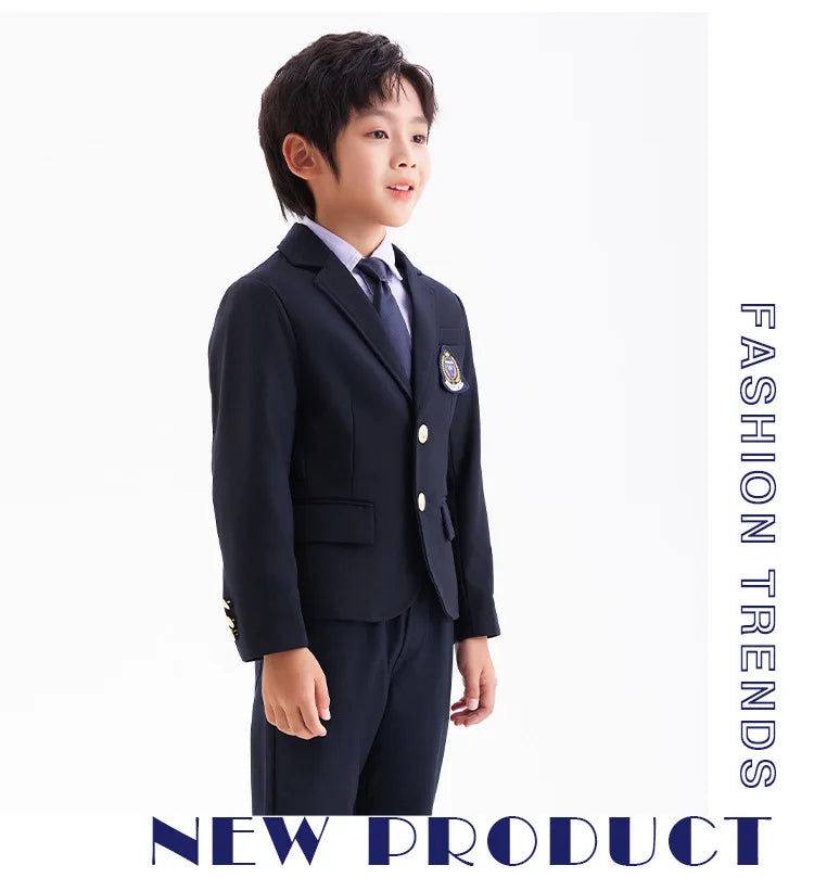 Children School Uniform Girls Jacket Pleated Skirt Suits Boys in USA