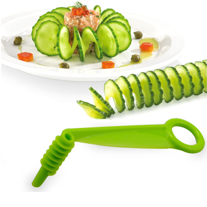 New Vegetable Roll Rotary Chipper Spiral Slicer Fruit Cucumber in USA.