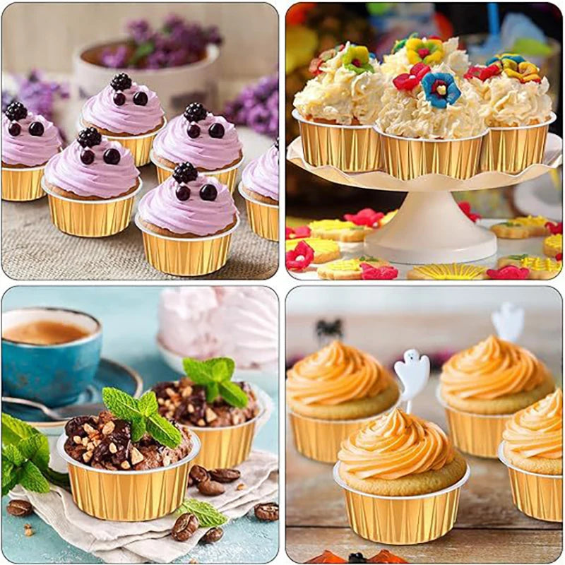 Disposable Mini Baking Cups Aluminium Foil Cake Pans in USA.