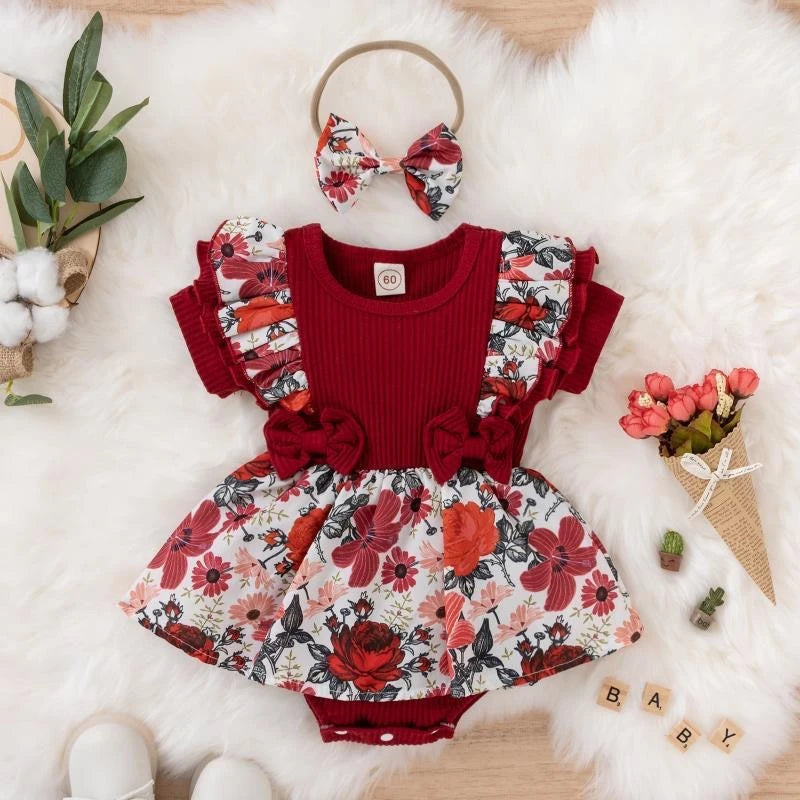 Jumpsuit Cotton Dress Newborn Floral Clothes in USA