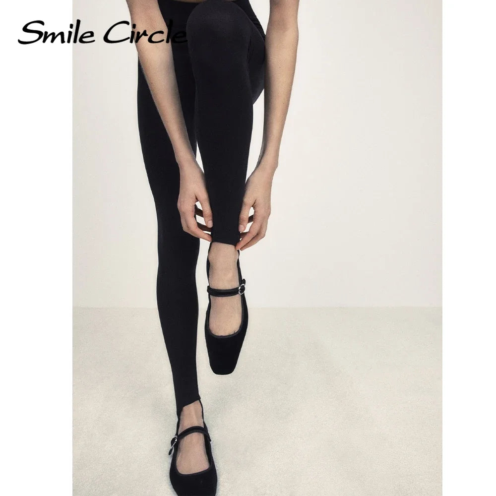 Smile Circle Velvet Mary Jane Ballet Flats Women IN USA.