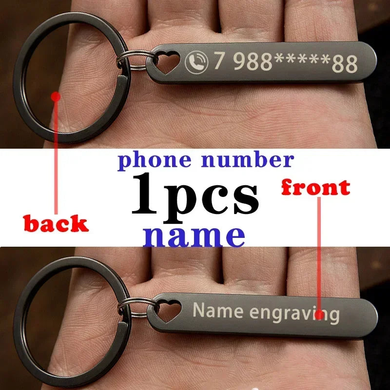 Customized Keyring Car Phone Number Name Gift in USA