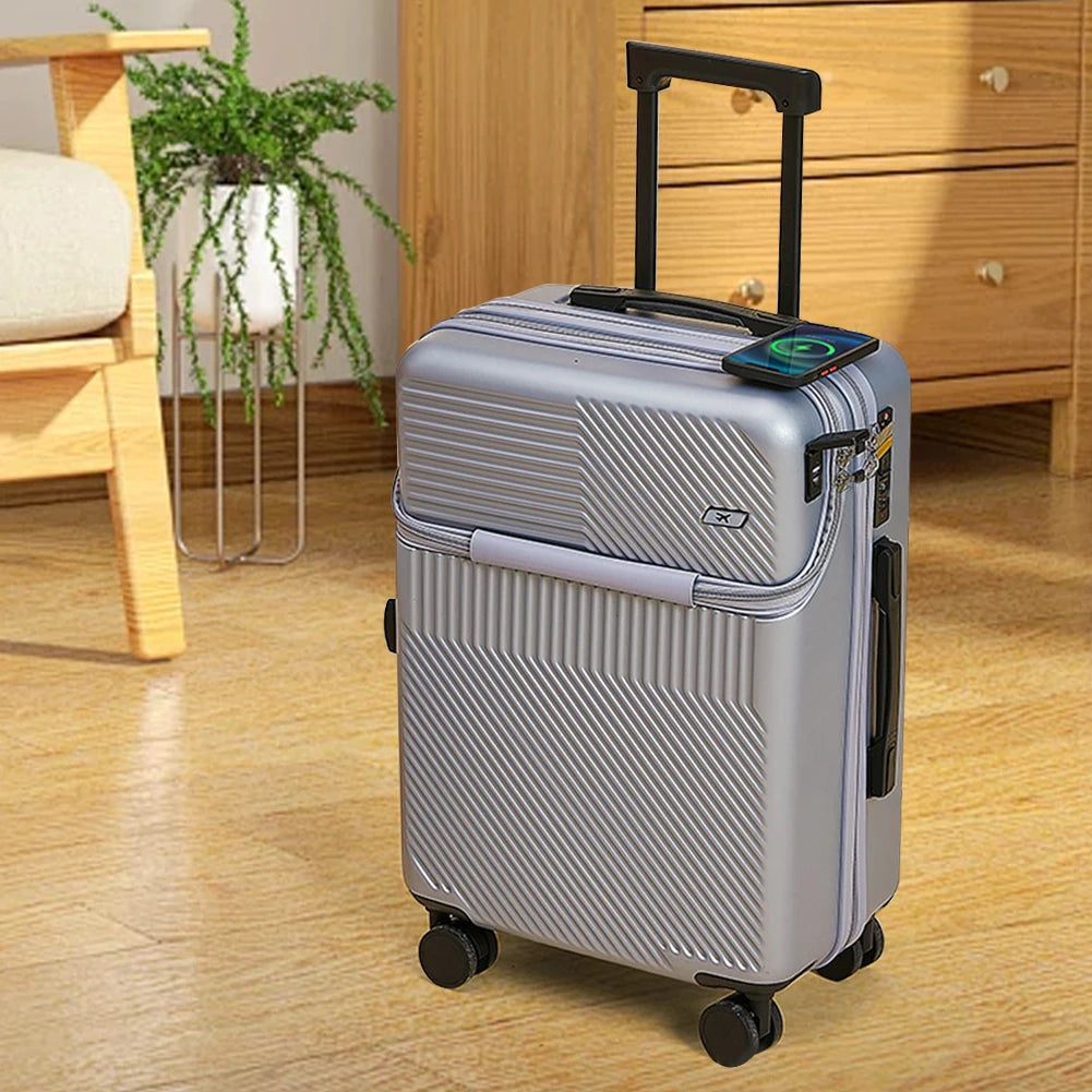 Opening Roller Trolley Case ABS Men Travel Suitcase in USA