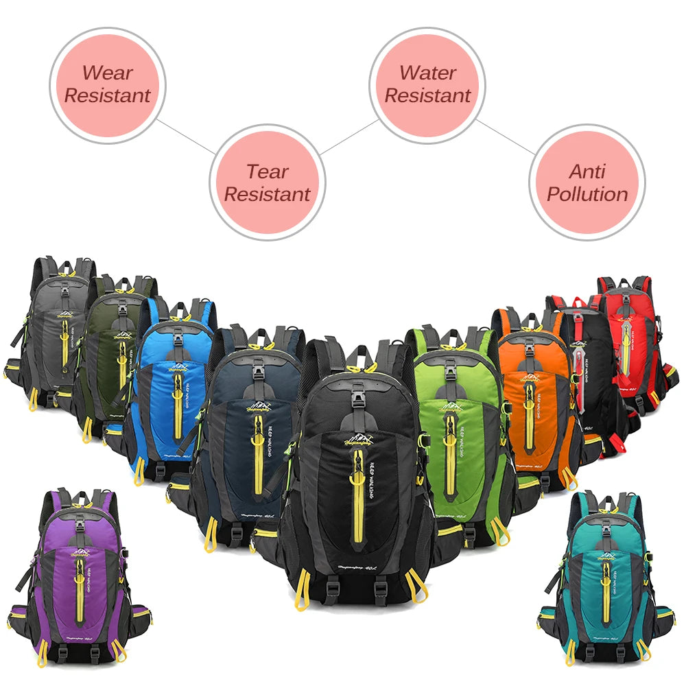 40L Water Resistant Travel Backpack Camping Hiking Laptop Daypack Trek