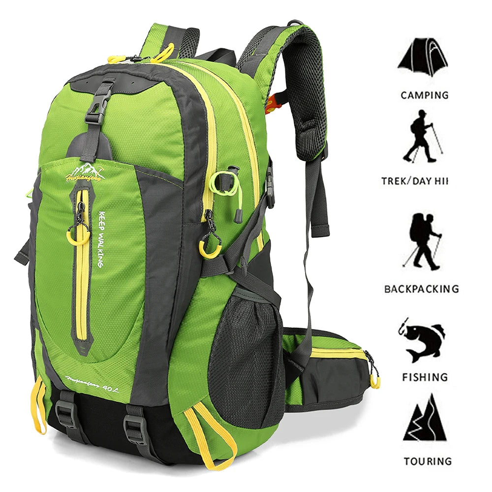 40L Water Resistant Travel Backpack Camping Hiking Laptop Daypack Trek