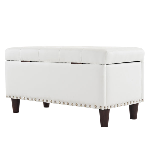 Storage Copper Nails Bedside Stool Footstool Off-White IN USA.