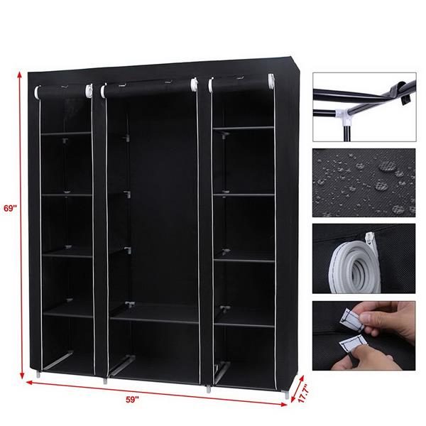 Portable Clothes Closet Wardrobe Storage Organizer IN USA.