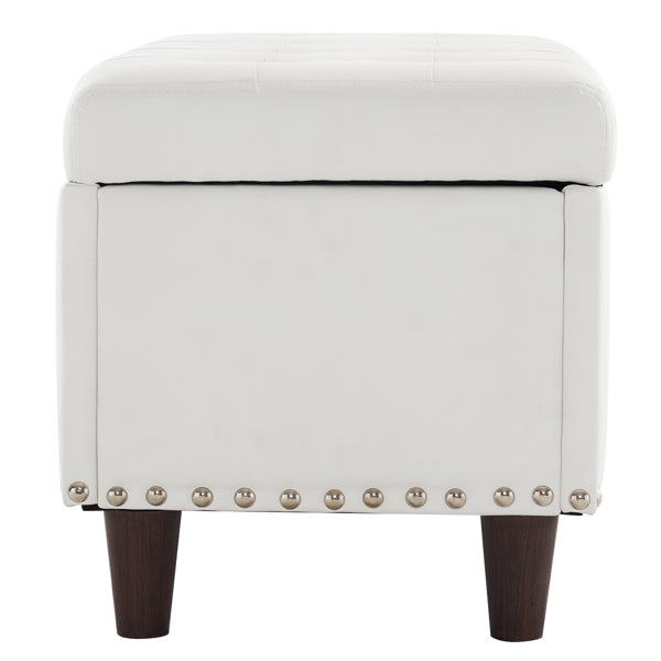 Storage Copper Nails Bedside Stool Footstool Off-White IN USA.